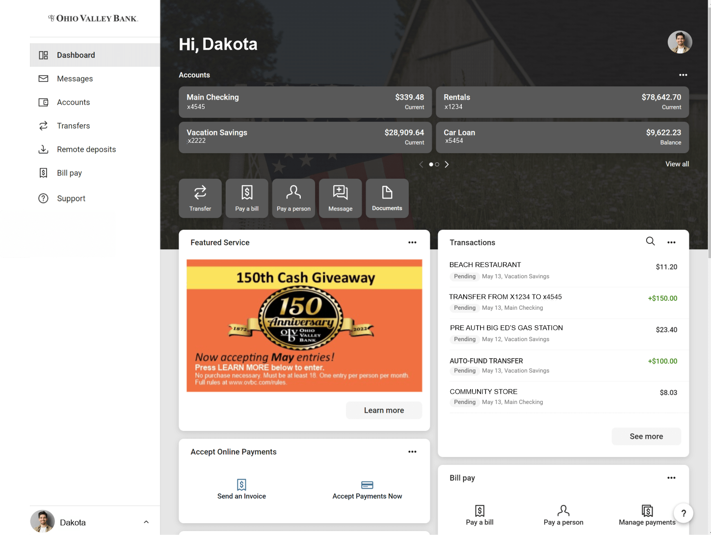 Ohio Valley Bank digital banking experience across all your devices